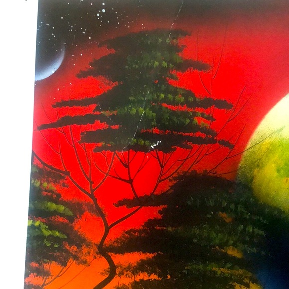 Vintage Laser Art San Francisco Skyline Golden Bridge Print - Picture 4 of 4